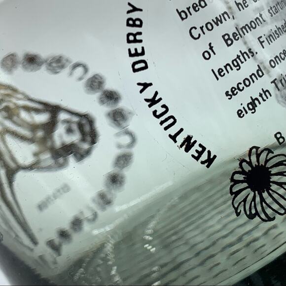 MCM Race Horse Whisky Short Drinking Glass -CITATION- triple crown Belmont 1948 - Picture 10 of 11